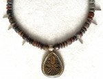 Necklace with Nepali Carved Serpentine Pendant - Local MN Artist