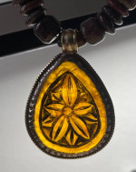 Necklace with Nepali Carved Serpentine Pendant - Local MN Artist