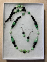 Elegant Green Garnet Necklace & Earrings Set