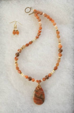 Stunning Orange Calcite/Jasper Jewelry Set