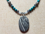 Unique Necklace:  Agate, Turquoise, Tourmalinated Quartz