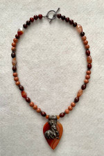 Cool Necklace with Reversible Tibetan Pendant of Agate & Silver