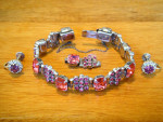 Vintage 1940’s Pink Rhinestone Bracelet & Earrings