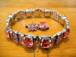 Vintage 1940’s Pink Rhinestone Bracelet & Earrings