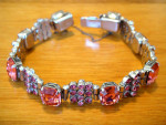 Vintage 1940’s Pink Rhinestone Bracelet & Earrings