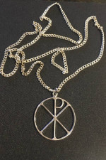 Sterling Silver Vintage Antaya Chi Rho Pendant Necklace