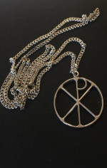Sterling Silver Vintage Antaya Chi Rho Pendant Necklace