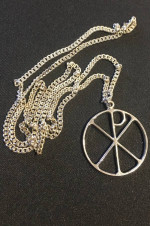 Sterling Silver Vintage Antaya Chi Rho Pendant Necklace