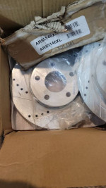 2012-2018 ford focus Front drilled slotted brake rotors.  Powerstop