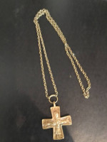 Irish Brass Necklace with Cross