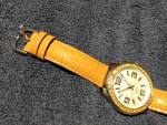 Vintage LST Rhinestone Women’s Watch with Glossy Tan Band