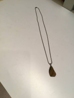 Ball Chain Necklace w/Stone