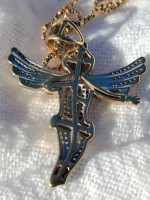 "MIRACLE ANGEL" diamond guardian 14k angel &Chain.150 DIAMONDS!!!