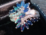 VALENTINE!! 6.00ct Effy Saphire/diamond ring 14kwg.sz 11 AAA Quality