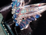 VALENTINE!! 6.00ct Effy Saphire/diamond ring 14kwg.sz 11 AAA Quality