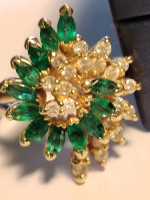 MY LOSS YOUR GAIN. 3.00CT DIAM/EMERALD RING 14K