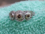 MY LOSS YOUR GAIN. 3.00CT DIAM/EMERALD RING 14K