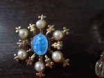 Miraculous Medal (3 Pins w/Pearls & Rhinestones)