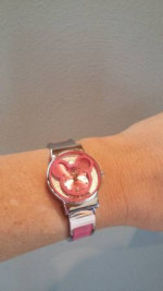 New Pink Mickey Mouse Bracelet Watch - Fits Different Size Wrists