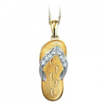 New 18KT Gold Filled Flip-Flop Necklaces w/Footprints - 4 Available