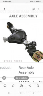 Dodge Ram rear end axle. 2 wheel drive. 3.21 ratio