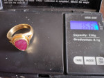 VINTAGE 10.00CT BURMA RUBY 16 GRAMS 24K GOLD APPR.$35,000