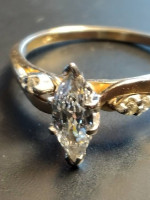1.00CT MARQUIS Diamond engagement ring like new 14kwg.pd $24,000k