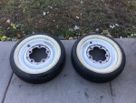 Vintage wide 5 rims and tires white walls