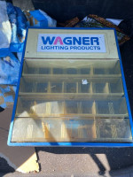 Automobilia.  Garage or Service Station Parts Cabinet Wagner Lighting