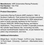 ARP Wheel stud kits (2)  1/2” Chevrolet Dodge Ford Camaro Mustang Gto