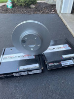 2 Brand New Evolution Coated Powerstop JBR1596EVC Front Disk Brake Rotors for Ma