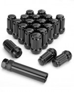 White Knight Lock key & Lug Nuts  (BLACK) M12X1.50 ( 21 PIECES) New!