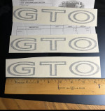 1968 - 1973 Pontiac GTO 3M Vinyl Body/Fender "GTO" Decals