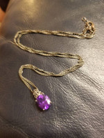 Ultra-vibrant Amethyst Solitare Necklace