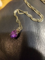 Ultra-vibrant Amethyst Solitare Necklace