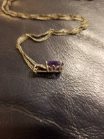 Ultra-vibrant Amethyst Solitare Necklace