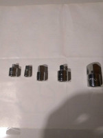 5 Socket Adapters 1/4-3/4 + 2 extensions