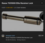 Reese Receiver Lock 1/2 5/8
