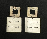 Vintage Greek Labyrinth Engraved Stud Earrings