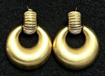 Vintage Monet Gold Tone Door Knocker Stud Earrings