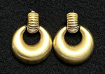 Vintage Monet Gold Tone Door Knocker Stud Earrings