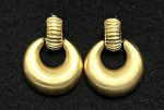 Vintage Monet Gold Tone Door Knocker Stud Earrings
