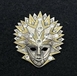 Vintage Mardi Gras Mask Pin Masquerade Brooch