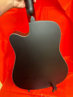 WACO Full Size Black Country Acoustic Guitar with Capo, Digital Tuner, Extra Str