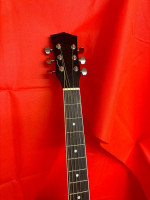 WACO Full Size Black Country Acoustic Guitar with Capo, Digital Tuner, Extra Str