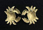 Vintage Gold Crab Figurine Cancer Zodiac Stud Earrings