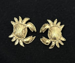 Vintage Gold Crab Figurine Cancer Zodiac Stud Earrings