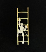 Vintage Nude Climbing Ladder Brooch