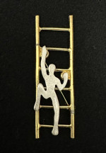 Vintage Nude Climbing Ladder Brooch