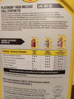 Pennzoil 0W-20 Platinum Full Synthetic 15 Quarts